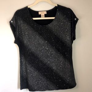 DIANA BELL Women’s Black Shimmery Blouse Medium